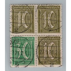 ALEMANIA 1921 ESTAMPILLAS SE-TENANT ZUSAMMENDRUCKE USADAS QUE SON MUCHO MAS ESCASAS MI S31 RARISIMA +300 EUROS
